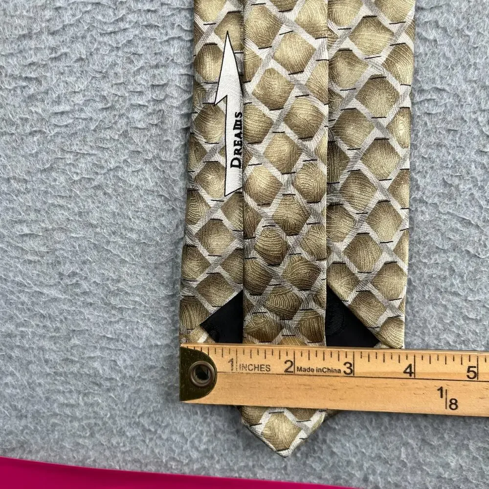 Grateful Dead Necktie Silk Dreams Unfold Sixteenth Set Beige Geometric Tie